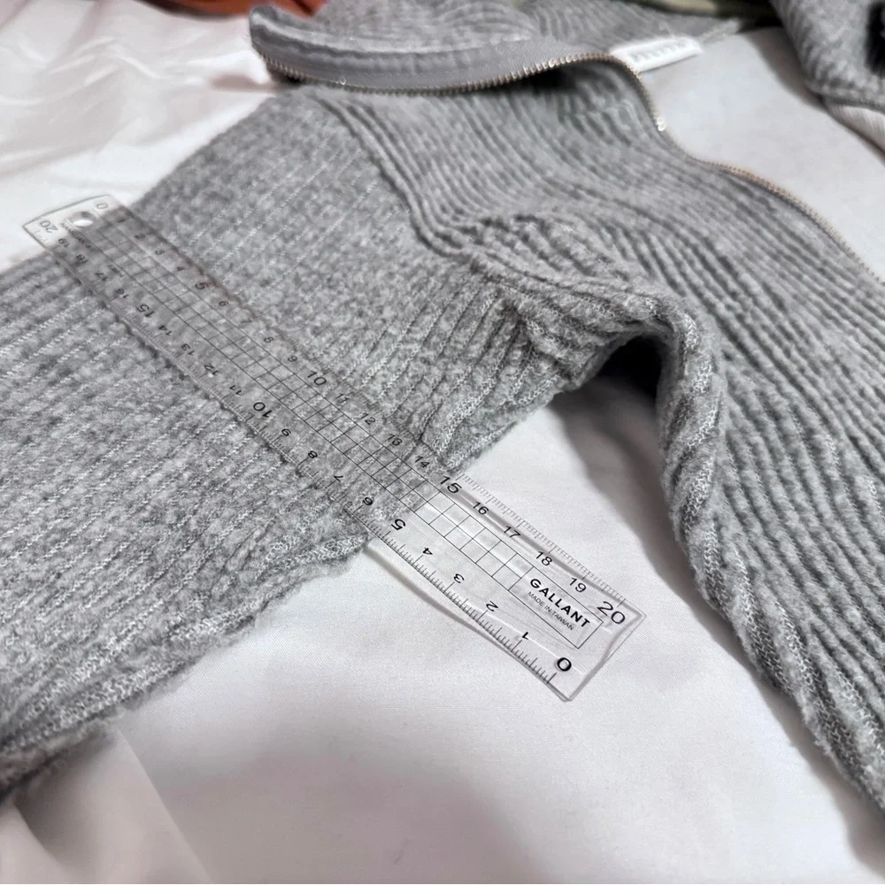 SALE! 🇰🇷 Korean Designer Grey Cotton Zip Long Sleeves Dress - Picture 3 of 3